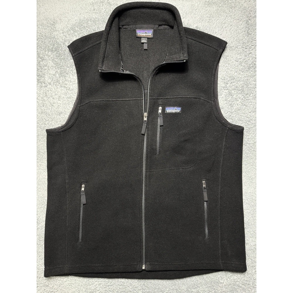 Patagonia Synchilla Fleece Vest Mens Large Black Full Zip Jacket STY23010F19